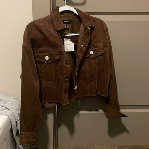 Brown corduroy cropped jacket